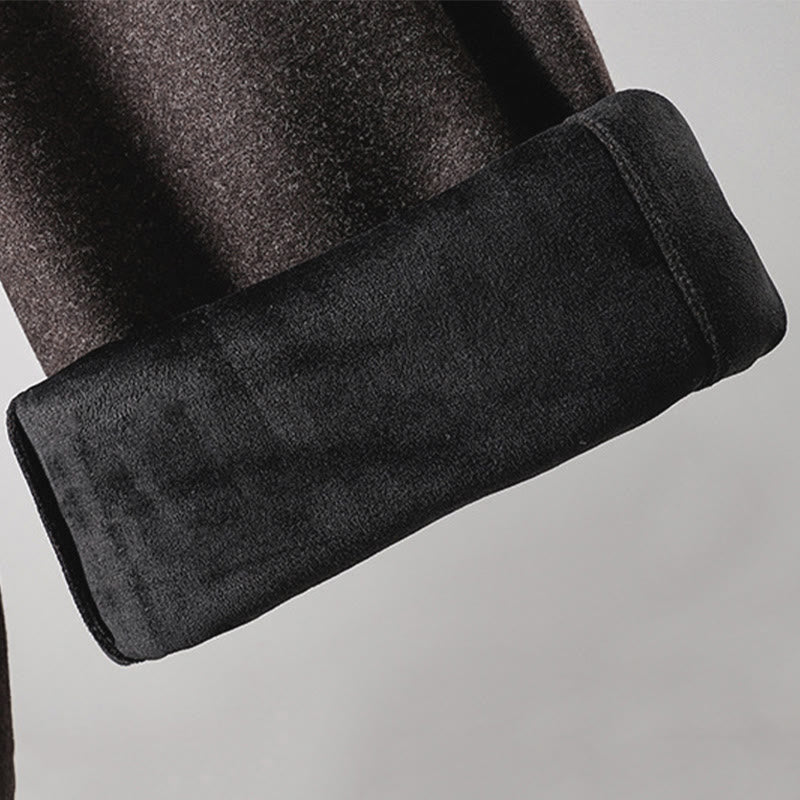 Buddha Stones Plain Cotton Lace-Up Design Thick Women's Pants With Pockets - image 19