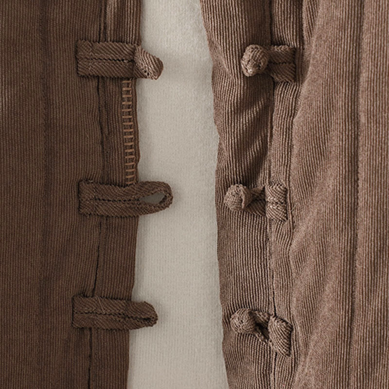 Buddha Stones Simple Plain Frog-Button Women's Cotton Long Sleeve Jacket - image 4