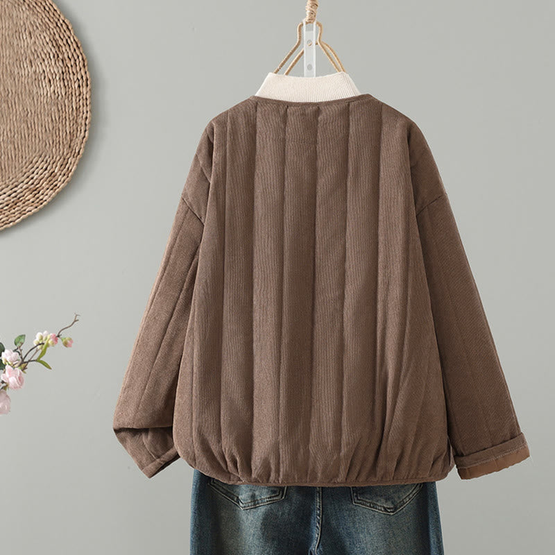 Buddha Stones Simple Plain Frog-Button Women's Cotton Long Sleeve Jacket - image 1