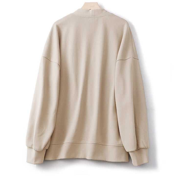 Buddha Stones Plain Buttons Women's Cotton Long Sleeve Jacket - image 1