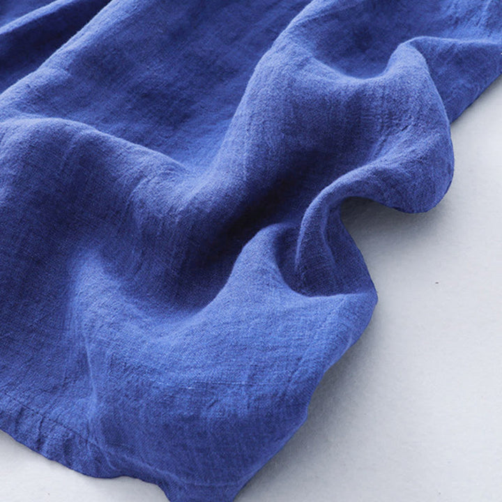 Buddha Stones Plain Long Sleeve Cotton Midi Dress With Pockets - image 9