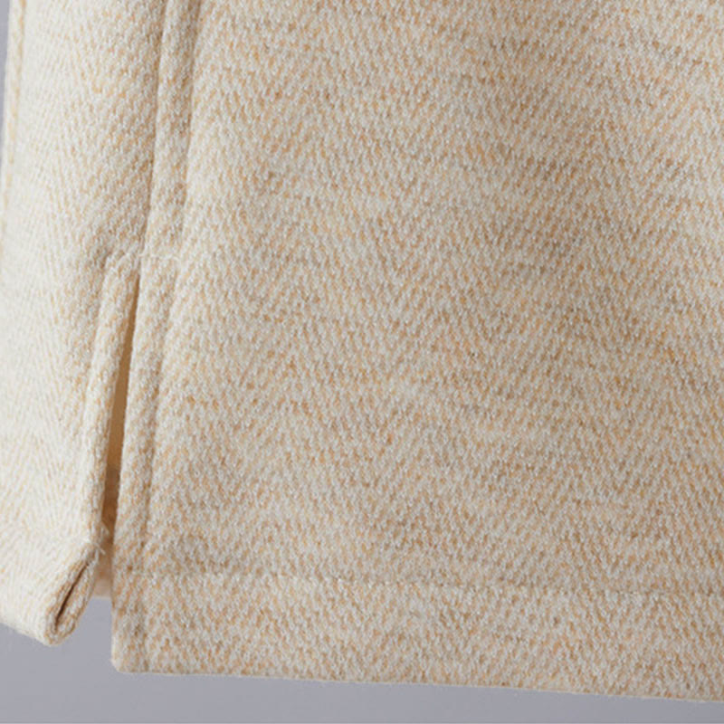 Buddha Stones Plain Color Blocking Cotton Thick Casual Women's Pants With Pockets - image 4