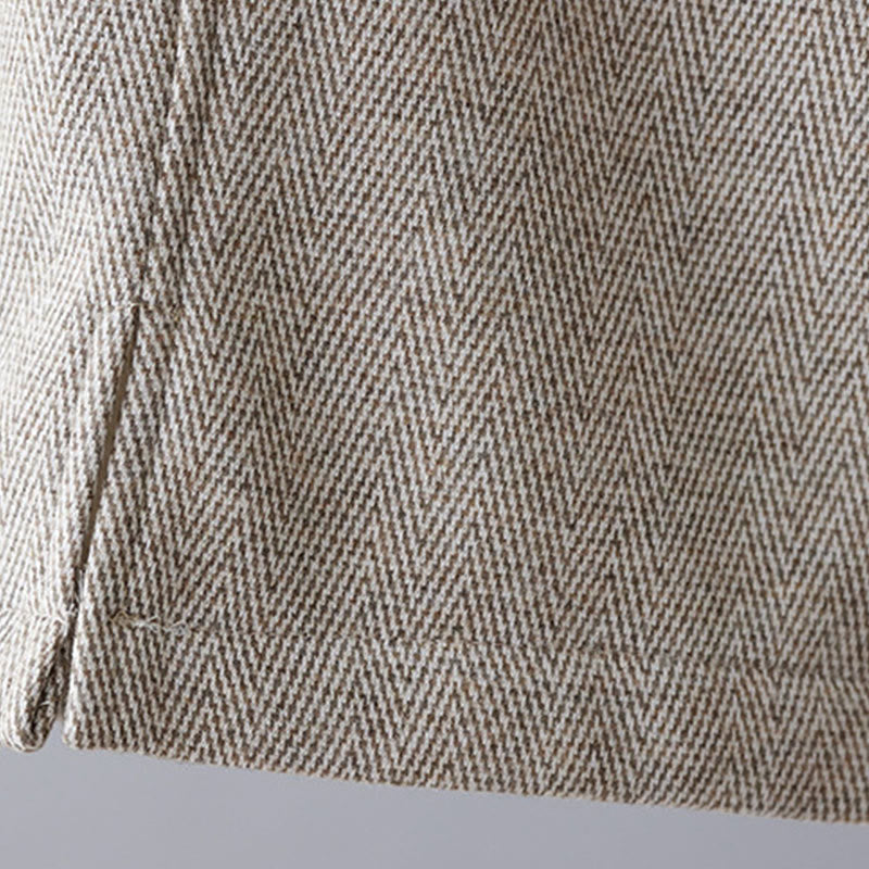 Buddha Stones Plain Color Blocking Cotton Thick Casual Women's Pants With Pockets - image 12