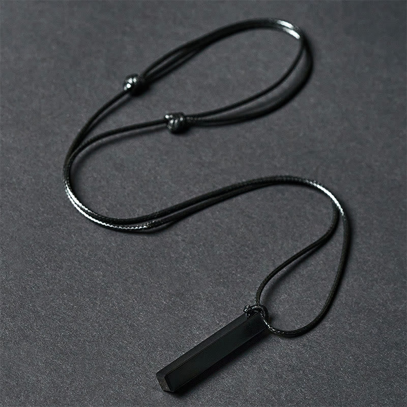 Buddha Stones Black Obsidian Blue Sandstone Transformation Necklace Pendant - image 1