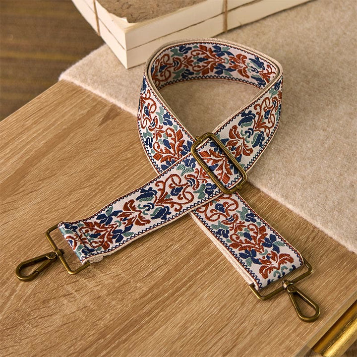 Buddha Stones Bohemian Flower Geometric Embroidery Adjustable Handbags Crossbody Shoulder Bag Purse Straps Replacement - Khaki - 75-135cm*5cm - image 9