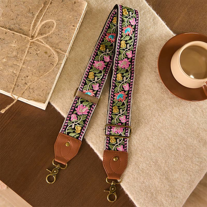 Buddha Stones Bohemian Flower Vine Geometric Embroidery Adjustable Handbags Crossbody Shoulder Bag Purse Straps Replacement - image 18
