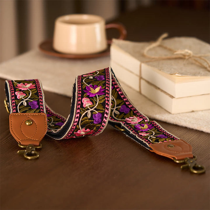 Buddha Stones Bohemian Flower Vine Geometric Embroidery Adjustable Handbags Crossbody Shoulder Bag Purse Straps Replacement - image 26