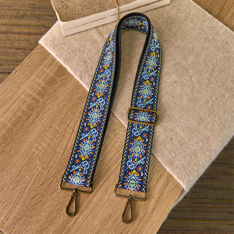 Buddha Stones Boho Navy Blue Flower Geometric Adjustable Handbags Crossbody Shoulder Bag Straps Replacement - image 1