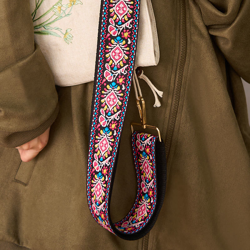 Buddha Stones Bohemian Flower Geometric Stripes Embroidery Adjustable Handbags Crossbody Shoulder Bag Purse Straps Replacement - image 16