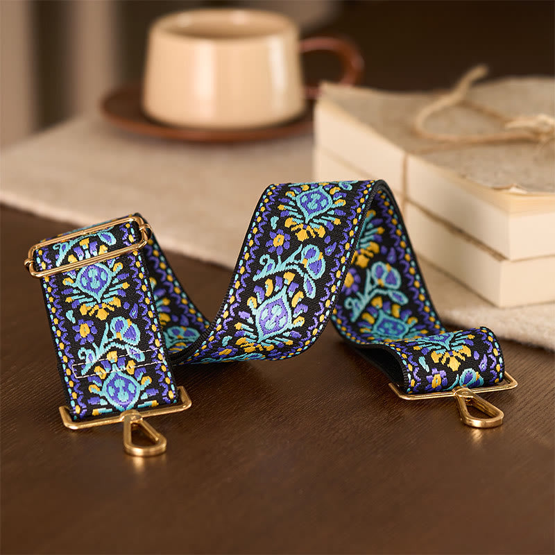 Buddha Stones Bohemian Flower Geometric Stripes Embroidery Adjustable Handbags Crossbody Shoulder Bag Purse Straps Replacement - image 5