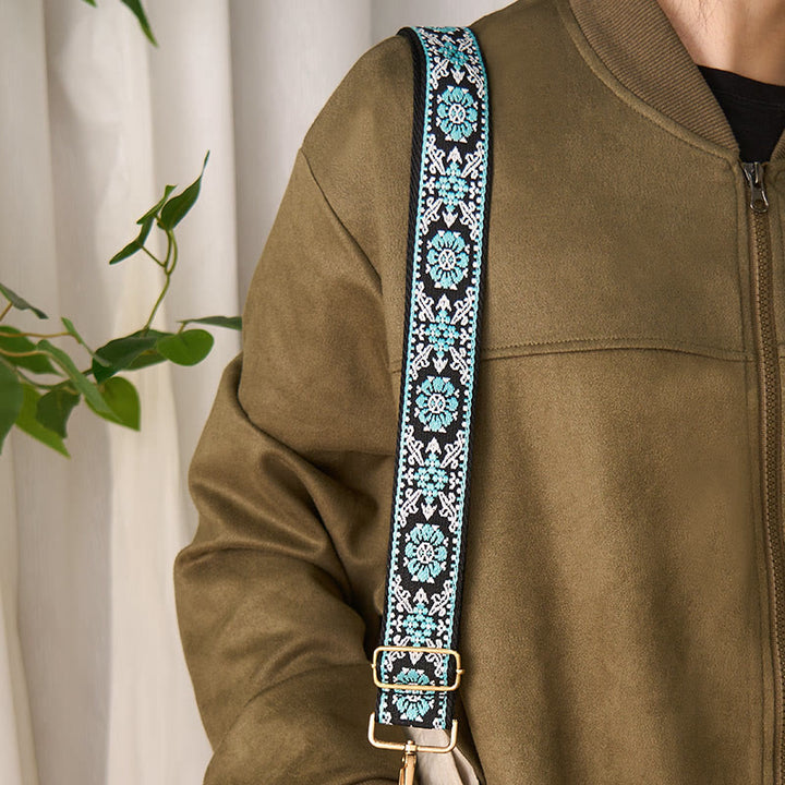 Buddha Stones Bohemian Round Flower Geometric Embroidery Adjustable Handbags Crossbody Shoulder Bag Purse Straps Replacement - image 5