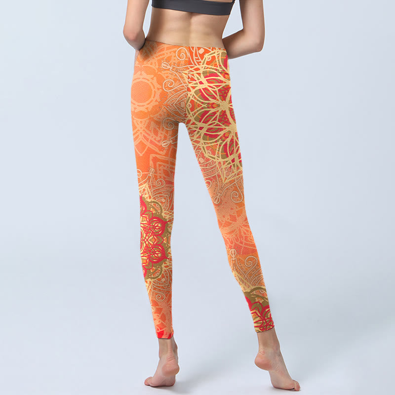 Buddha Stones Symmetrical Geometric Pattern Print Gym Leggings Women's Yoga Pants - image 6