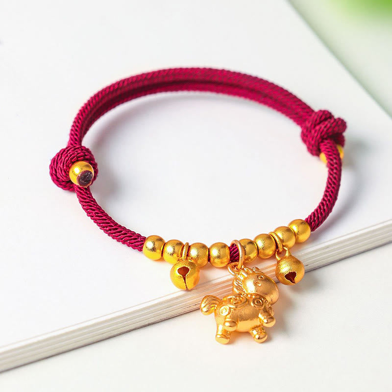 Buddha Stones Year Of The Horse Multiple Horse Styles Rope Luck Strength Adjustable Bracelet - image 18