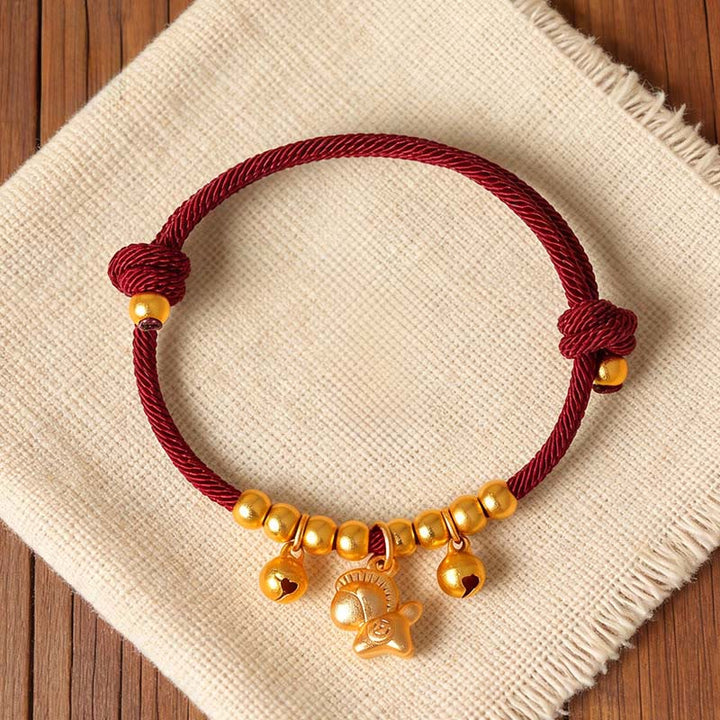 Buddha Stones Year Of The Horse Multiple Horse Styles Rope Luck Strength Adjustable Bracelet - image 0