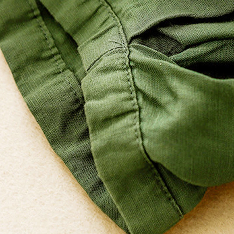 Buddha Stones Summer Elastic Waist Cotton Women's Capri Cropped Harem Pants With Pockets - image 31