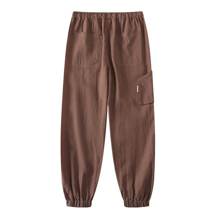 Buddha Stones Summer Ramie Linen Cotton Ankle-Length Elastic Cuffs Tapered Men's Pants With Pockets - image 16