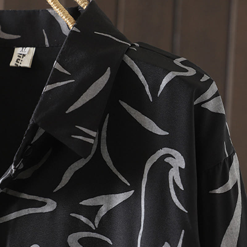 Buddha Stones Spring Fall Stand Collar Line Pattern Long Sleeve Women's Shirt  - image 18