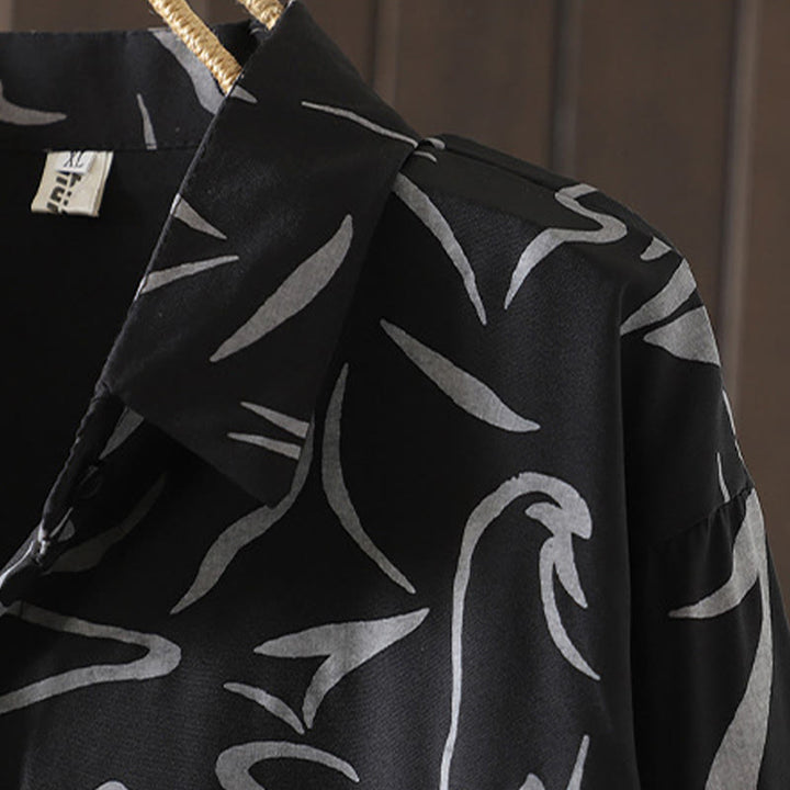 Buddha Stones Spring Fall Stand Collar Line Pattern Long Sleeve Women's Shirt  - image 18