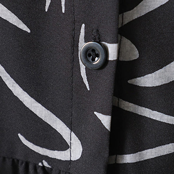 Buddha Stones Spring Fall Stand Collar Line Pattern Long Sleeve Women's Shirt  - image 19