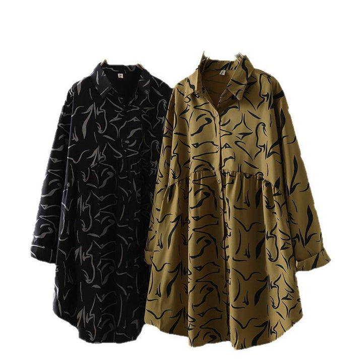 Buddha Stones Spring Fall Stand Collar Line Pattern Long Sleeve Women's Shirt  - image 23