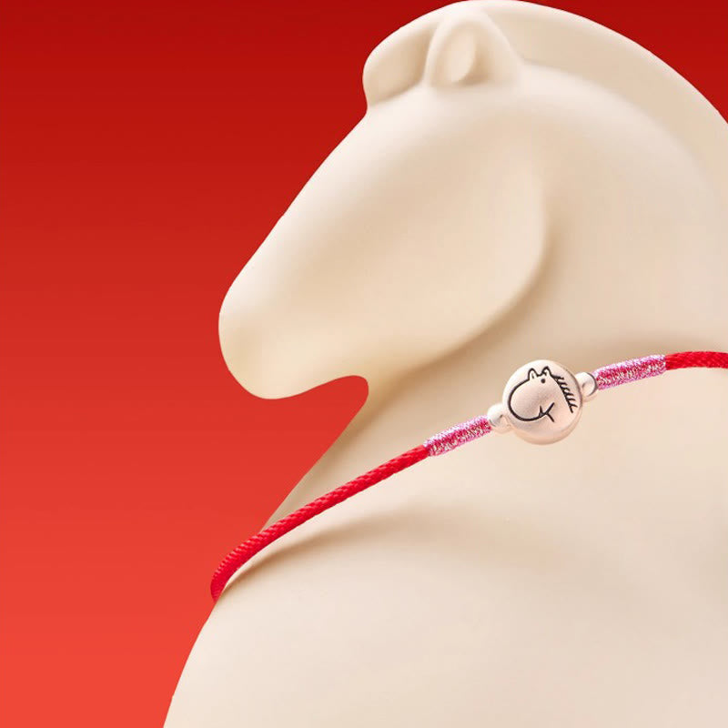 Buddha Stones Year of the Horse 999 Sterling Silver Red String Luck Bracelet - image 11