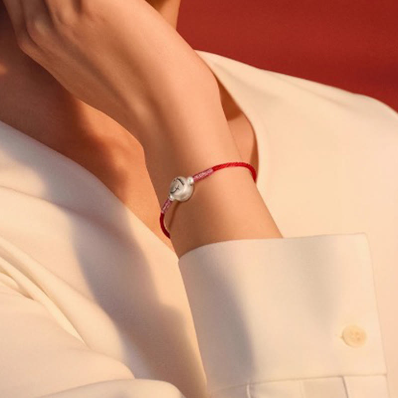 Buddha Stones Year of the Horse 999 Sterling Silver Red String Luck Bracelet - image 4