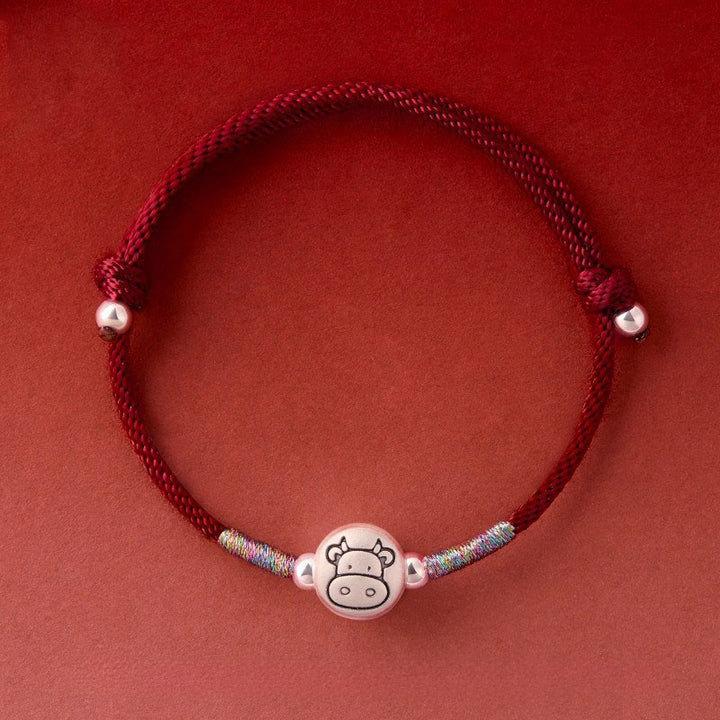 Buddha Stones Year of the Horse 999 Sterling Silver Red String Luck Bracelet - Ox DarkRed String(Wrist Circumference: 14-18 cm) - image 18