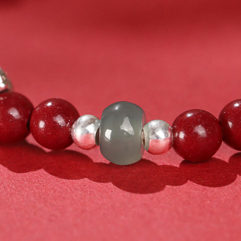 Buddha Stones Year of the Horse Cinnabar Jade Red String Blessing Bracelet - image 9