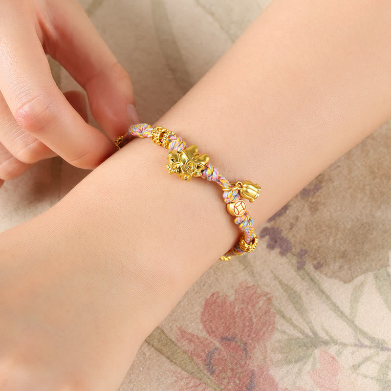 Buddha Stones Year Of The Horse Copper Wealth Tibetan Braided Rope Bracelet - image 12