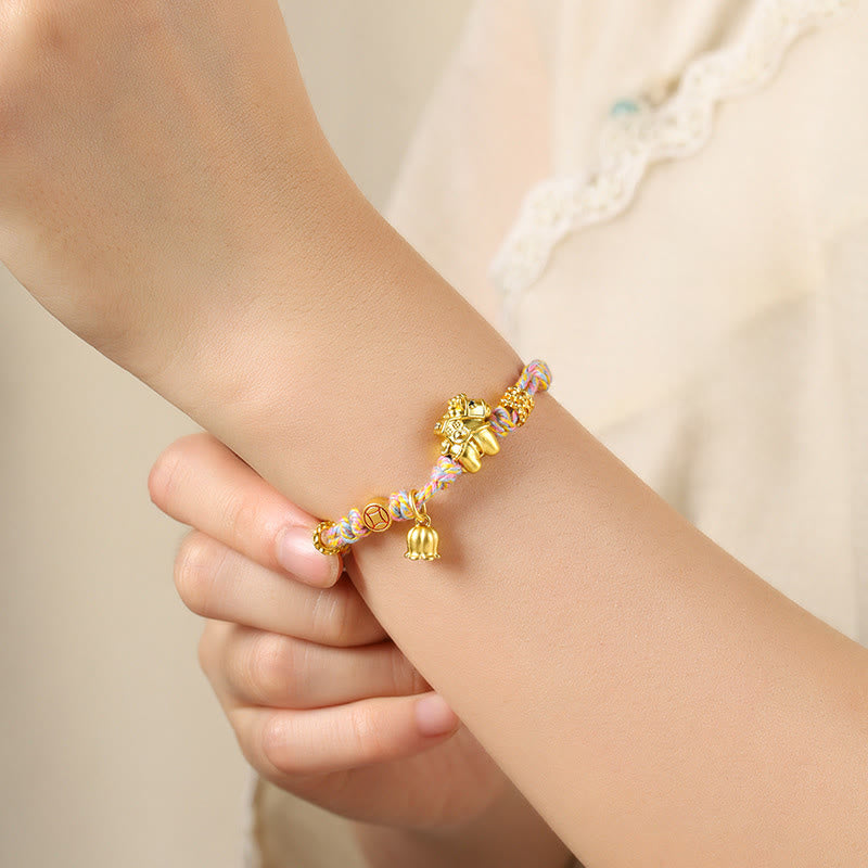 Buddha Stones Year Of The Horse Copper Wealth Tibetan Braided Rope Bracelet - image 4