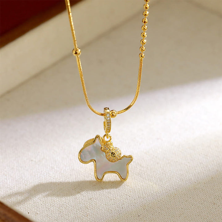 Buddha Stones Year Of The Horse Copper Luck Necklace Pendants - image 7