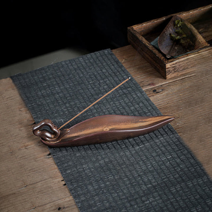 Buddha Stones Small Boat Cicada Home Decoration Incense Burner - Boat(25*5.5*5.5cm) - image 5