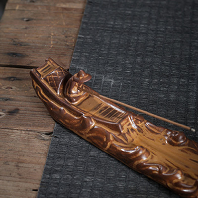 Buddha Stones Small Boat Cicada Home Decoration Incense Burner - image 3