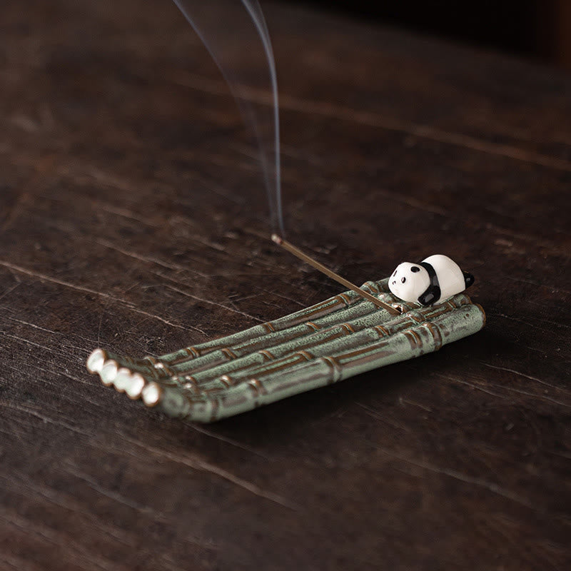 Buddha Stones Panda Home Decoration Incense Burner - Panda Lying On Its Stomach(13.6*4.1*1.9cm) - image 14