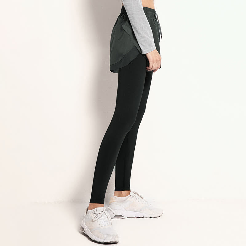 Buddha Stones 2 In 1 Sports Tights Outdoor Fitness Women's Leggings Yoga Pants - image 8