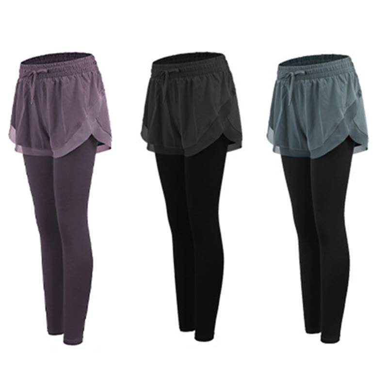 Buddha Stones 2 In 1 Sports Tights Outdoor Fitness Women's Leggings Yoga Pants - image 14