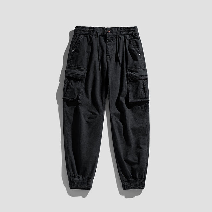 Buddha Stones Summer Cotton Elastic Cuffs Tapered Men's Pants With Pockets - Black - US/UK/AU48，EU58 (6XL) - image 11
