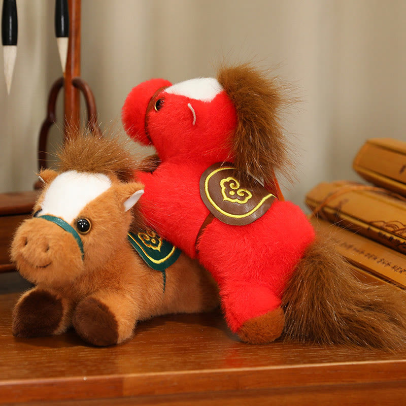Buddha Stones Year Of The Horse Lying Plush Horse Doll Wealth Prosperity Home Decoration - image 1