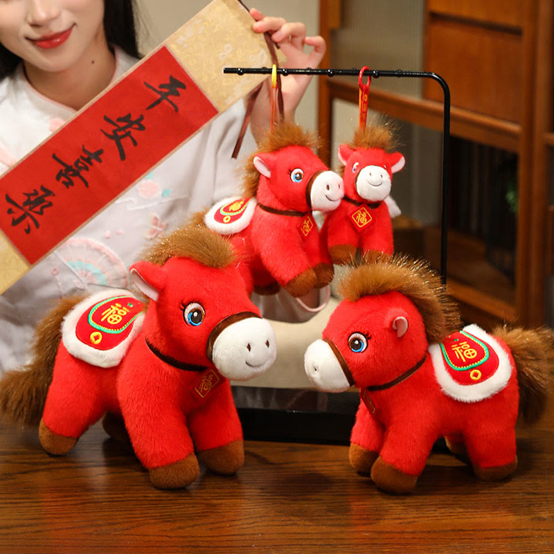 Buddha Stones Year Of The Horse Fu Character Plush Horse Doll Prosperity Fortune Home Decoration - image 4