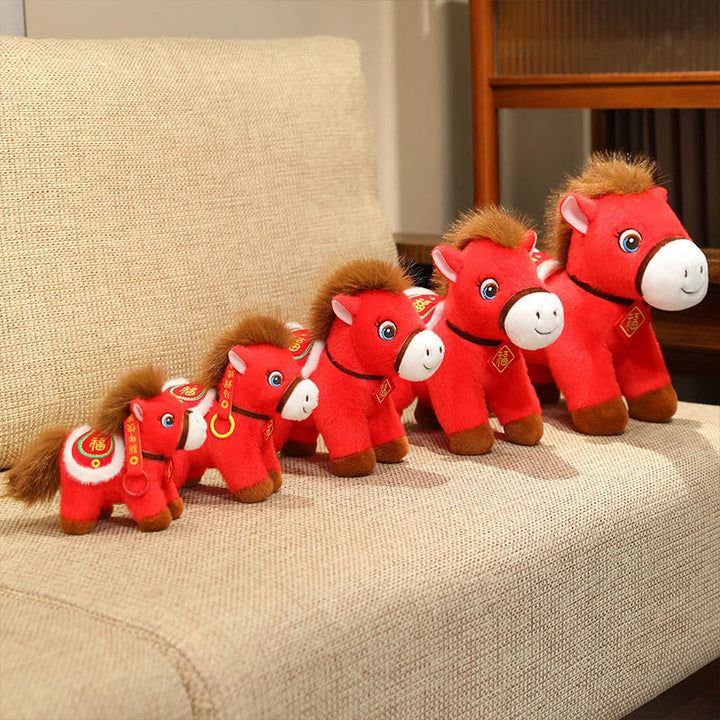 Buddha Stones Year Of The Horse Fu Character Plush Horse Doll Prosperity Fortune Home Decoration - image 5