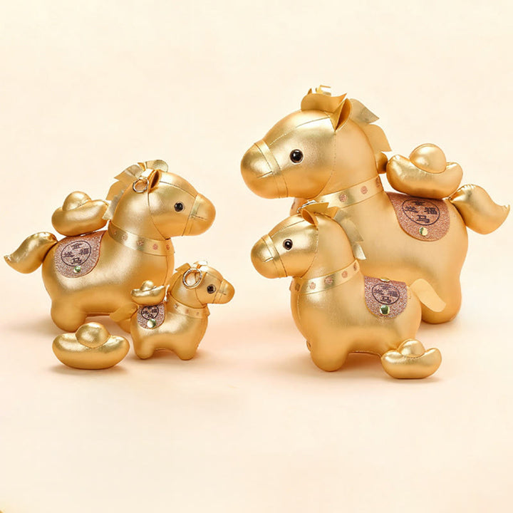 Buddha Stones Year Of The Horse Gold Ingot Cute Pony Doll Prosperity Home Decoration - image 10