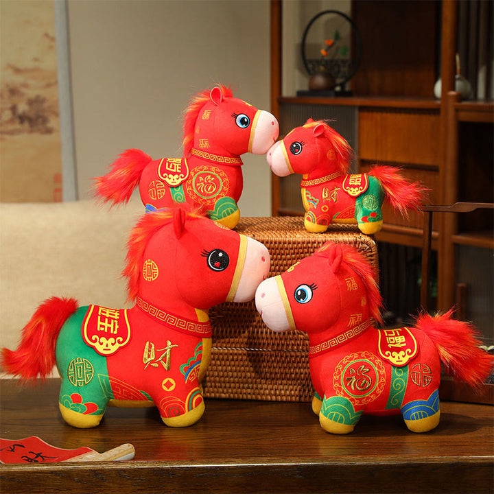 Buddha Stones Year Of The Horse Patchwork Pony Plush Doll Blessings Prosperity Home Decoration - image 7