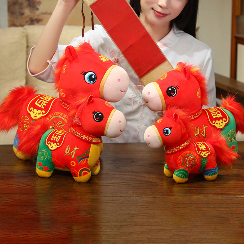 Buddha Stones Year Of The Horse Patchwork Pony Plush Doll Blessings Prosperity Home Decoration - image 9