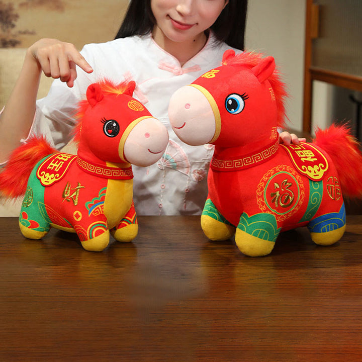 Buddha Stones Year Of The Horse Patchwork Pony Plush Doll Blessings Prosperity Home Decoration - image 8