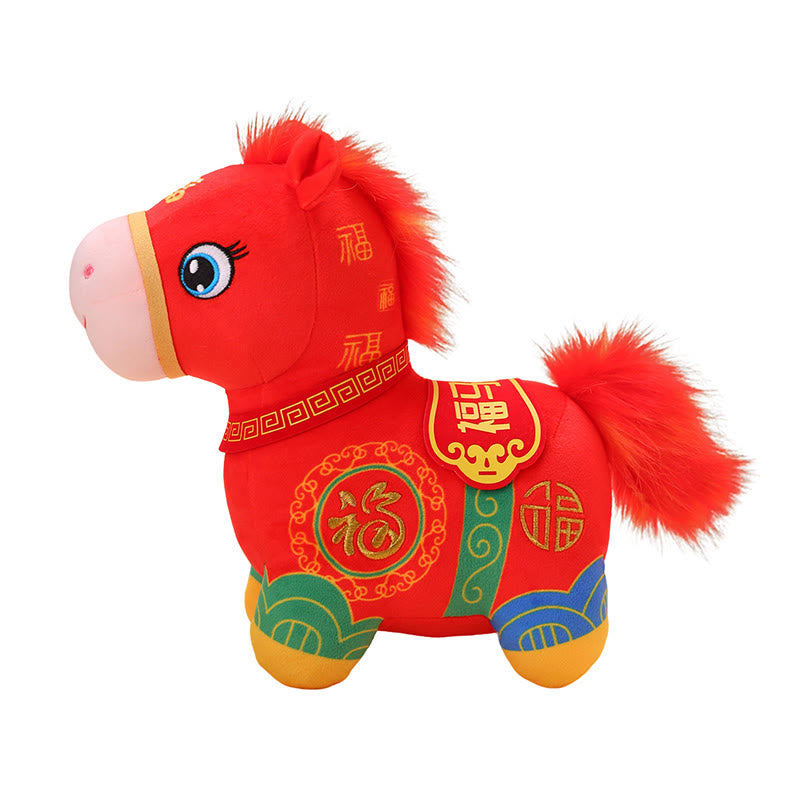 Buddha Stones Year Of The Horse Patchwork Pony Plush Doll Blessings Prosperity Home Decoration - image 2