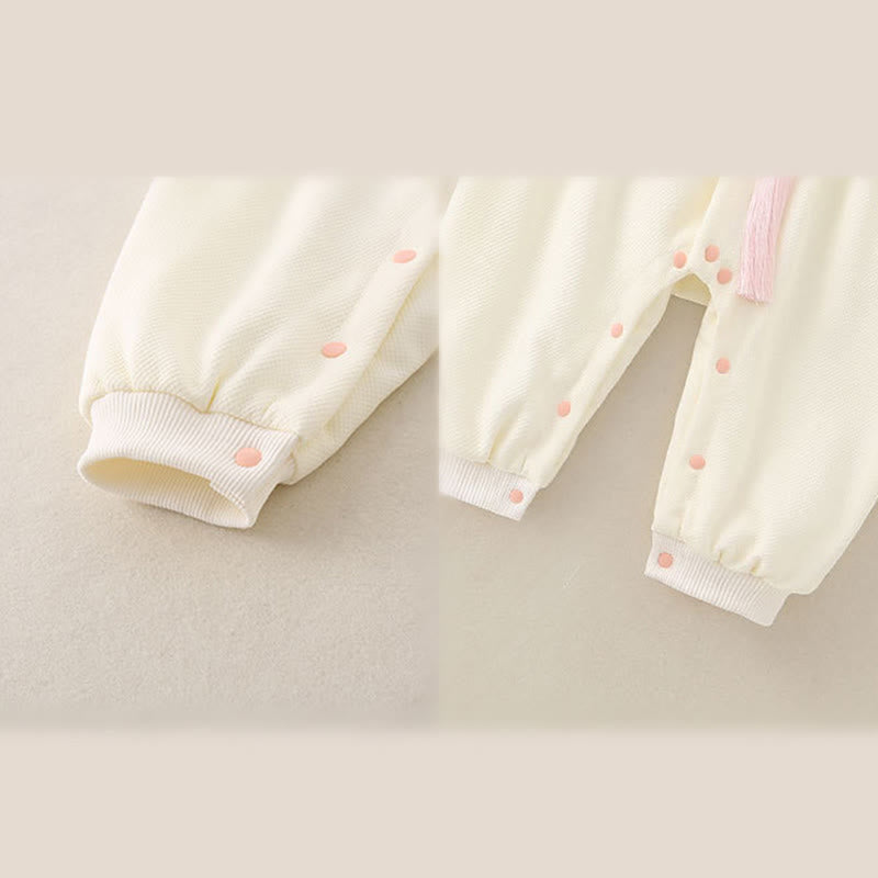 Buddha Stones Spring Fall Pavilion Design Baby Girl Cotton Long Sleeve One-pieces Rompers - image 12