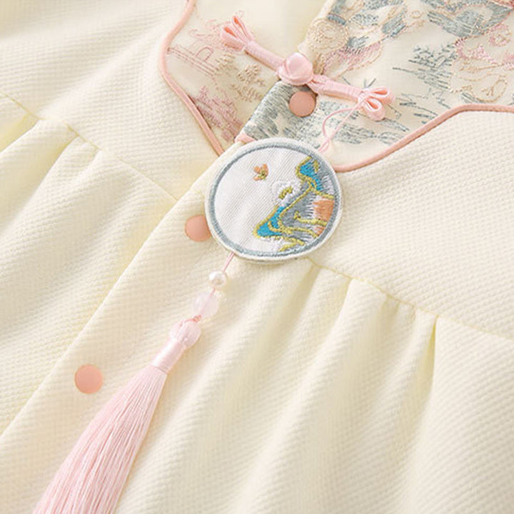 Buddha Stones Spring Fall Pavilion Design Baby Girl Cotton Long Sleeve One-pieces Rompers - image 6