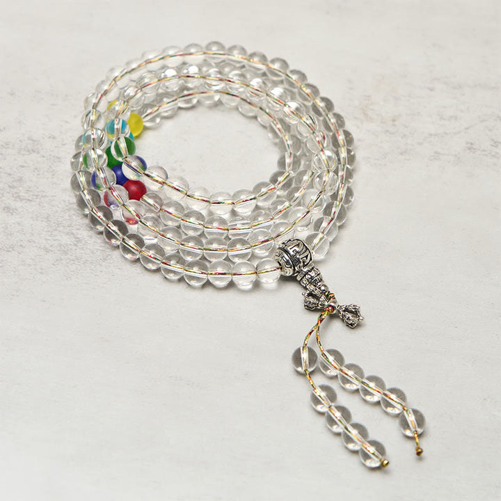 Buddha Stones Vajra Charm Liuli 108 Beads Spiritual Power Strength Mala - image 1