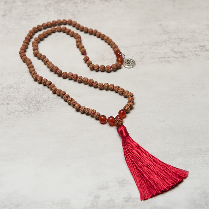 Buddha Stones Tibetan 108 Beads Bodhi Seed Om Symbol Charm Tassel Wealth Auspiciousness Mala - image 2