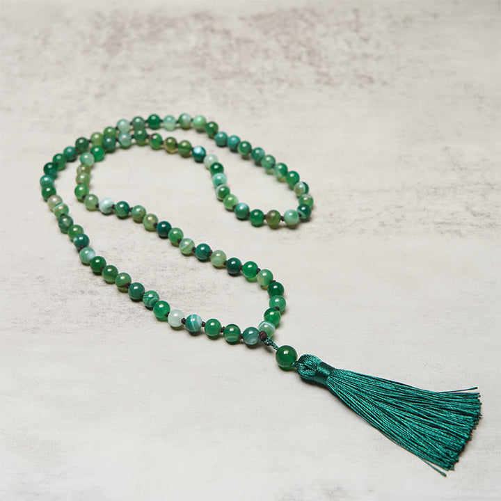 Buddha Stones Bead Malachite Tassel Protection Bracelet - image 2